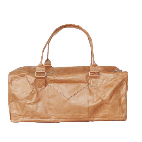 lightweight brown tyvek travel bag with brown zip