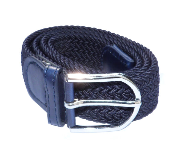 woven elasticated belt dark blue