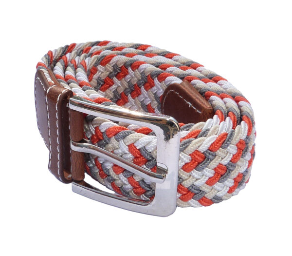 woven belt white grey & orange