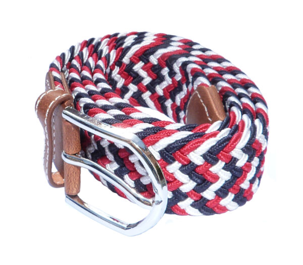 woven stretch belt red white blue